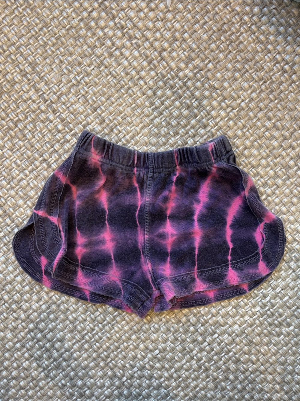 Girls' Pink & Black Tie-Dye Elastic-Waist Shorts